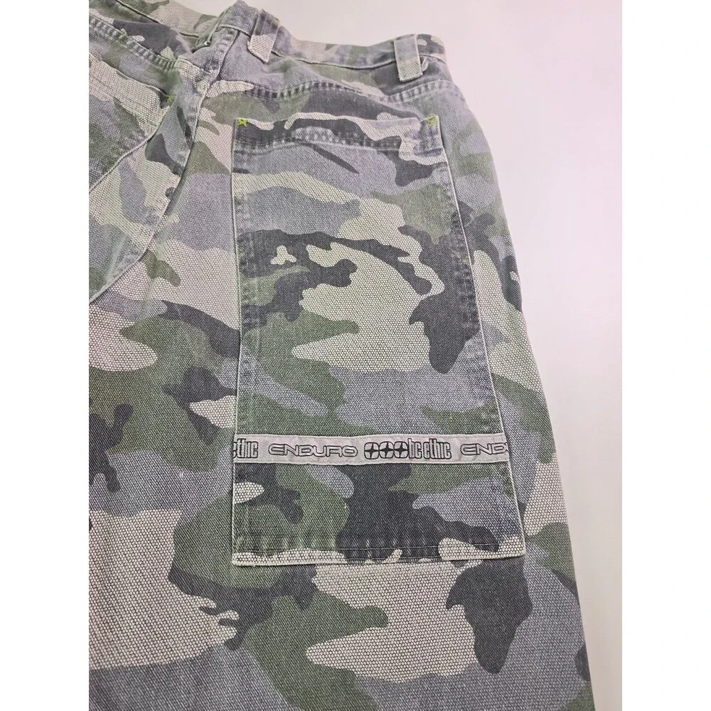 Rare BC Ethic Trousers Enduro Camo Y2K 1990s Baggy USA Skater 36x32 Cargo 2263
